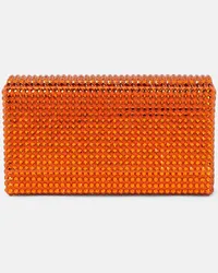 Amina Muaddi Verzierte Clutch Super Amini Paloma Orange