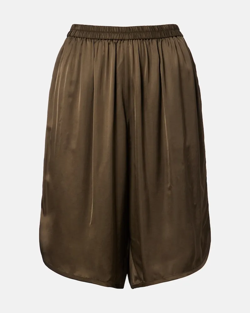 FRANKIE Shop Bermuda-Shorts Nelis aus Satin Grün