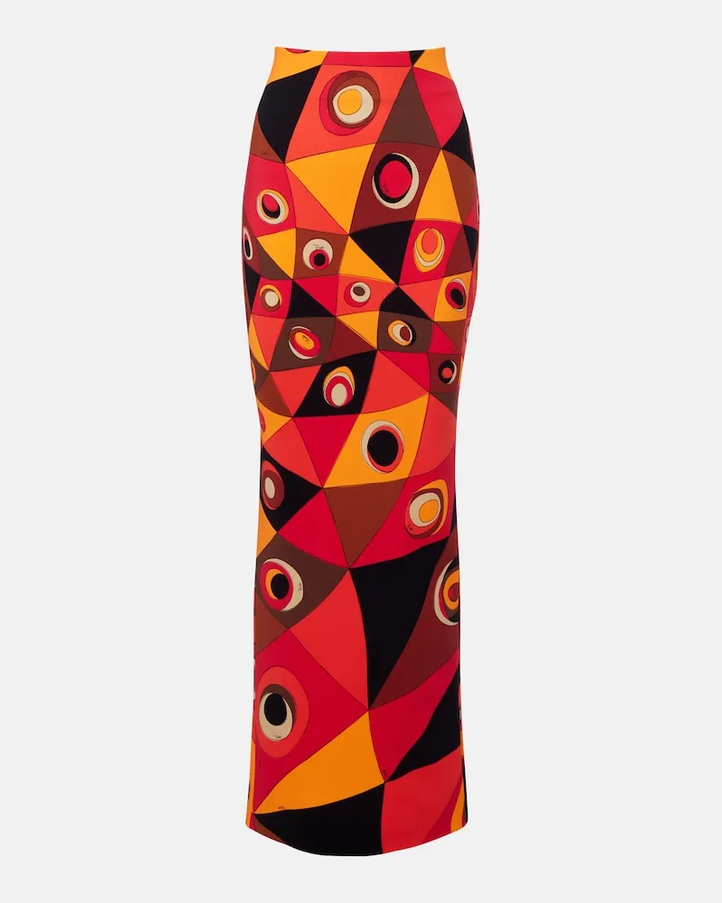 Emilio Pucci Maxirock Occhi aus Jersey Orange