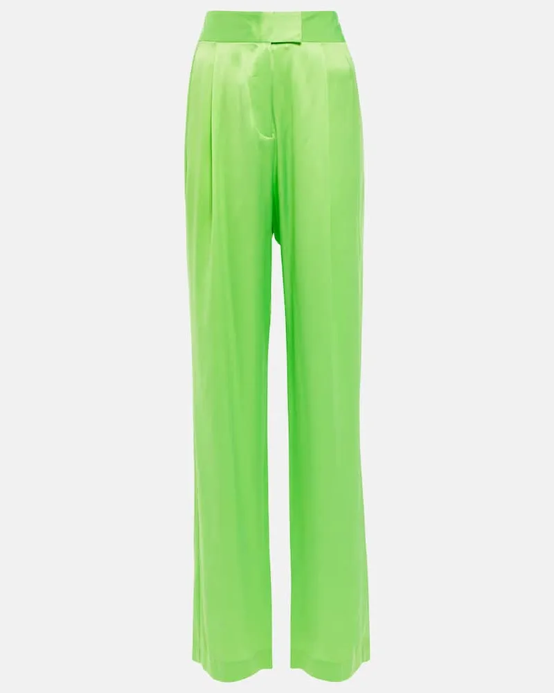 The Sei High-Rise-Hose aus Seidensatin Grã¼n