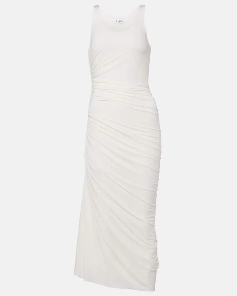 Alaïa Alaïa Maxikleid aus Jersey Weiß