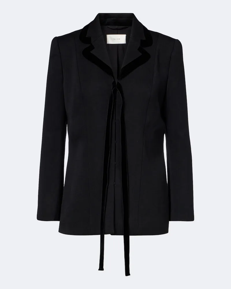 The Row Blazer Celinde aus Wolle mit Samt Schwarz