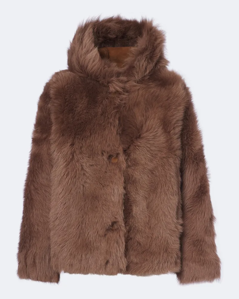 Proenza Schouler White Label Jacke Michelle aus Shearling Braun