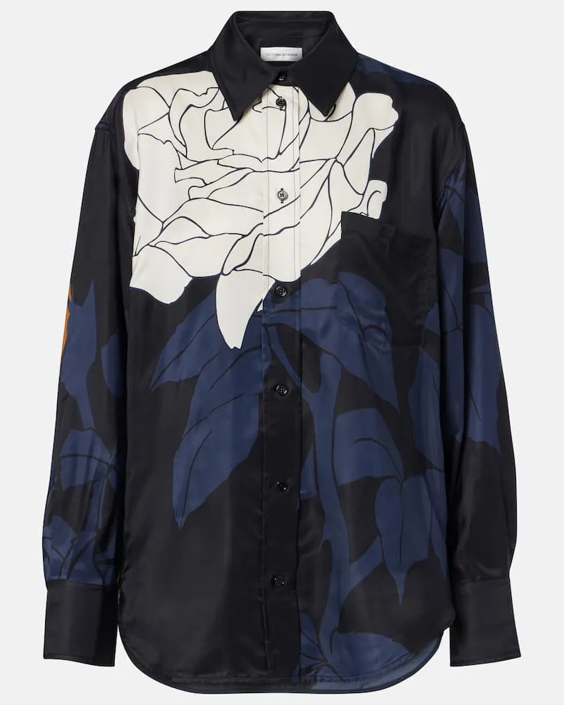 Victoria Beckham Bedrucktes Hemd Blau