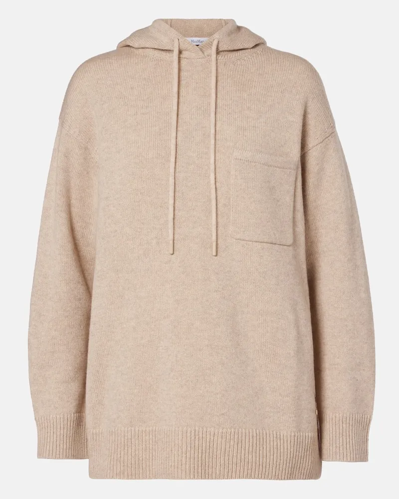 Max Mara Hoodie Liana aus Wolle und Kaschmir Beige