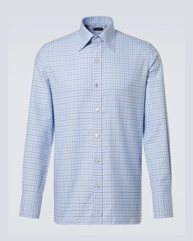 Tom Ford Hemd aus einem Baumwollgemisch Blau