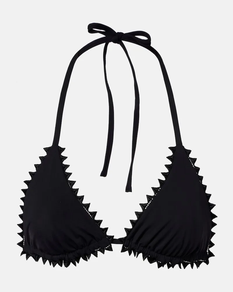 Jacquemus Besticktes Bikini-Oberteil Picot Schwarz