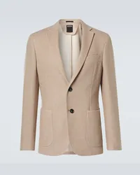 Ermenegildo Zegna Blazer aus Baumwolle, Wolle und Kaschmir Beige