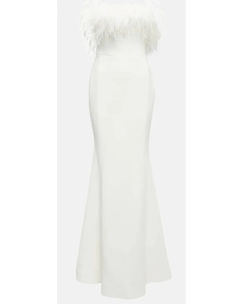 Rebecca Vallance Bridal Robe Grace mit Federn Weiss