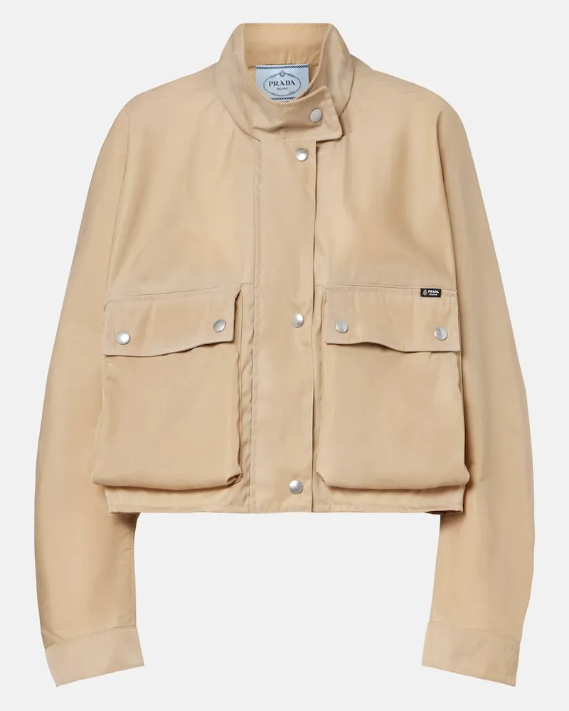 Prada Cropped-Jacke aus Re-Nylon Beige
