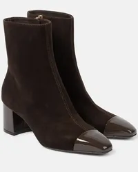 Ferragamo Ankle Boots Sambi aus Veloursleder Braun