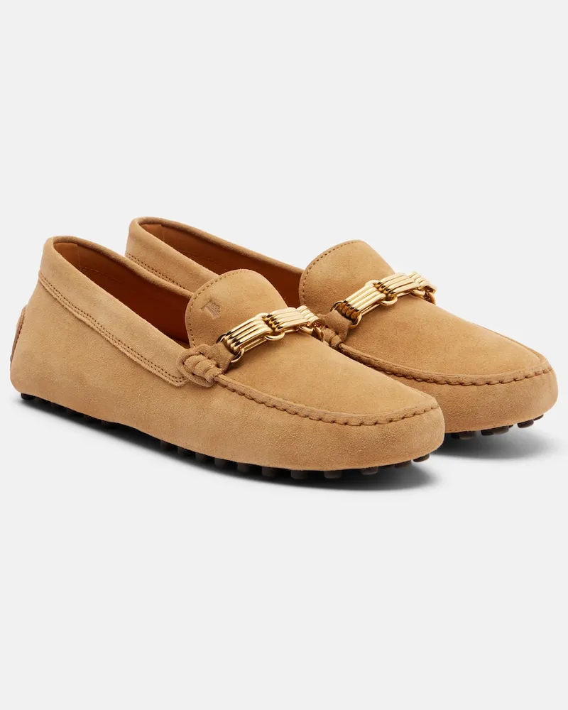 TOD'S Mokassins Gommino aus Veloursleder Beige