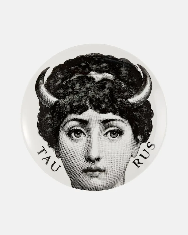 Fornasetti Wandteller Tema e Variazioni Taurus Nr. 349 Schwarz