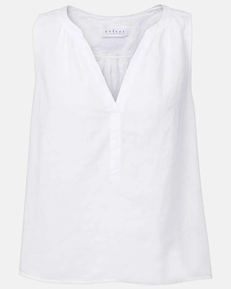 Velvet Top Tacy aus Leinen Weiã