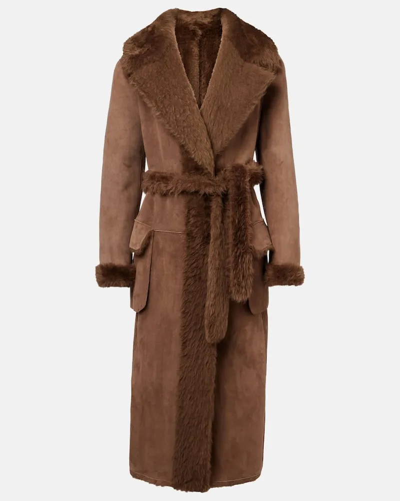 Ralph Lauren Wendbarer Mantel Wilmer aus Shearling Braun