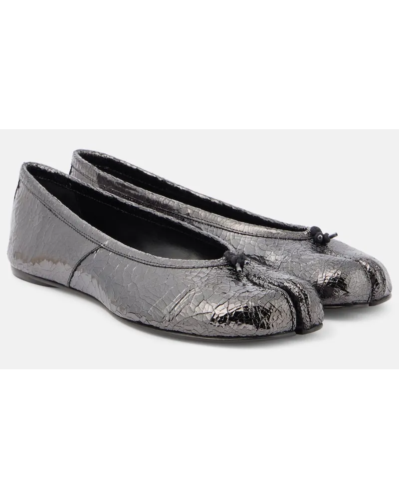 Maison Margiela Ballerinas Tabi aus Leder Silber