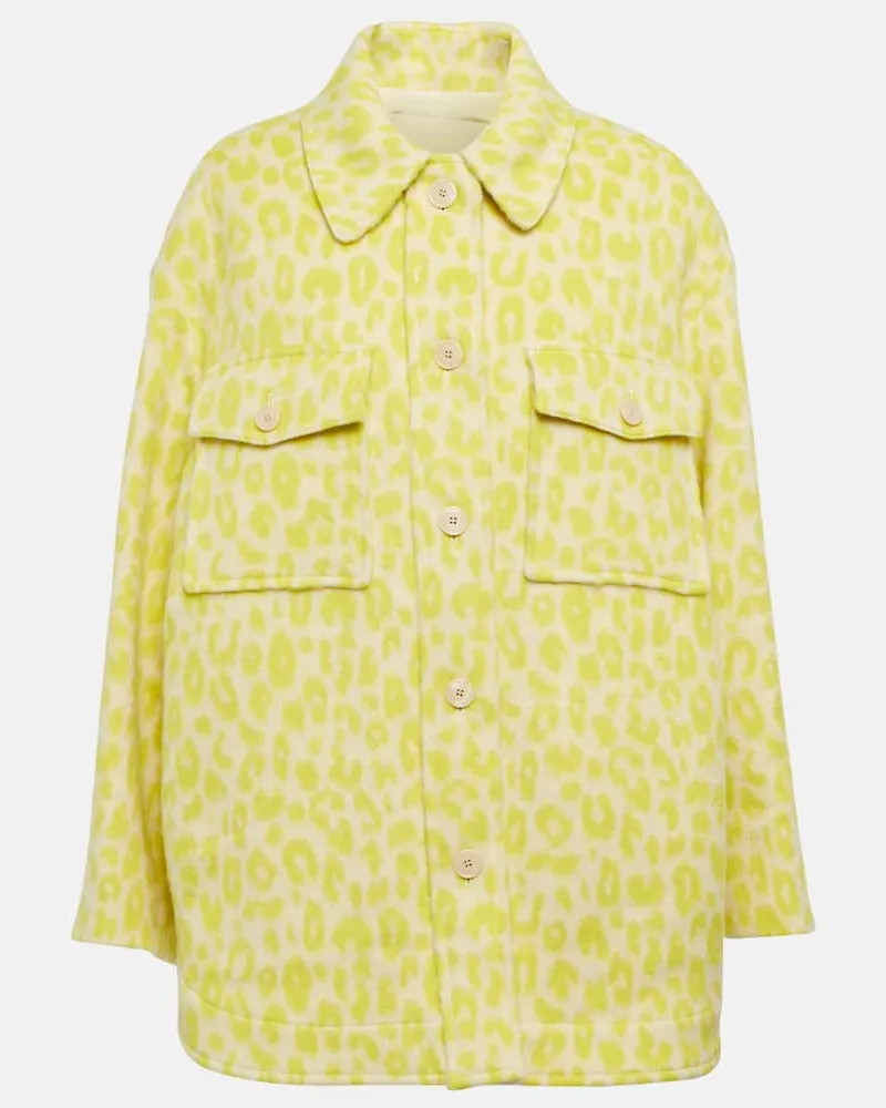 Isabel Marant Bedruckte Hemdjacke aus Schurwolle Gelb