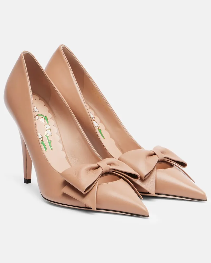 Valentino Garavani Pumps Bowow 100 aus Leder Beige