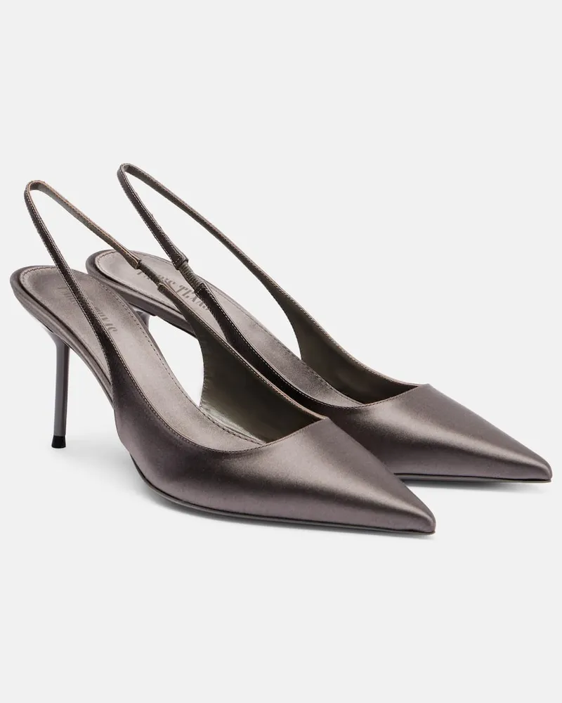 Paris Texas Slingback-Pumps Lidia 70 aus Satin Grau