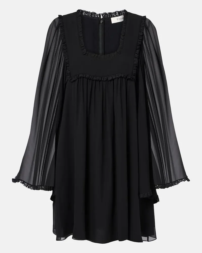 Chloé Chloé Minikleid aus Seide Schwarz