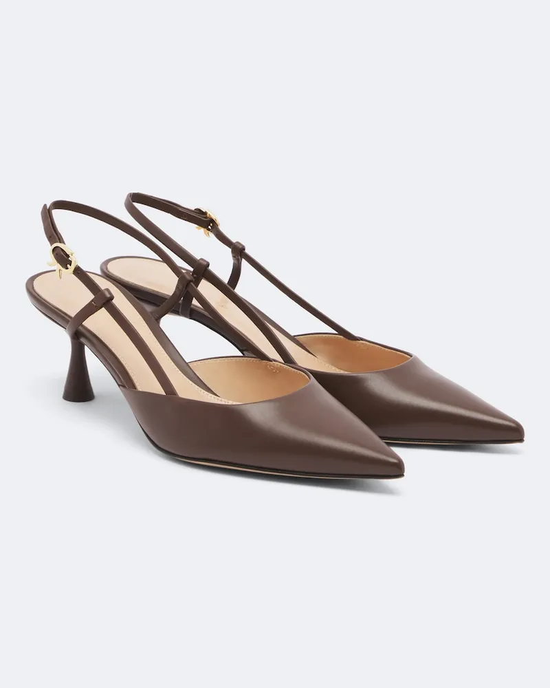 Gianvito Rossi Slingback-Pumps Ascent 55 aus Leder Braun