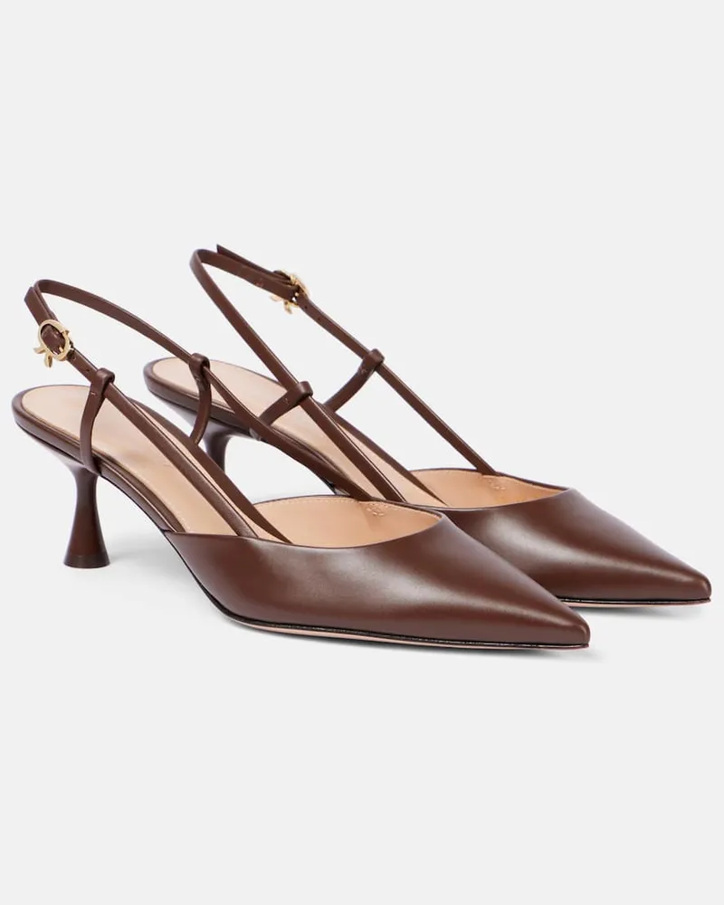 Gianvito Rossi Slingback-Pumps Ascent 55 aus Leder Braun