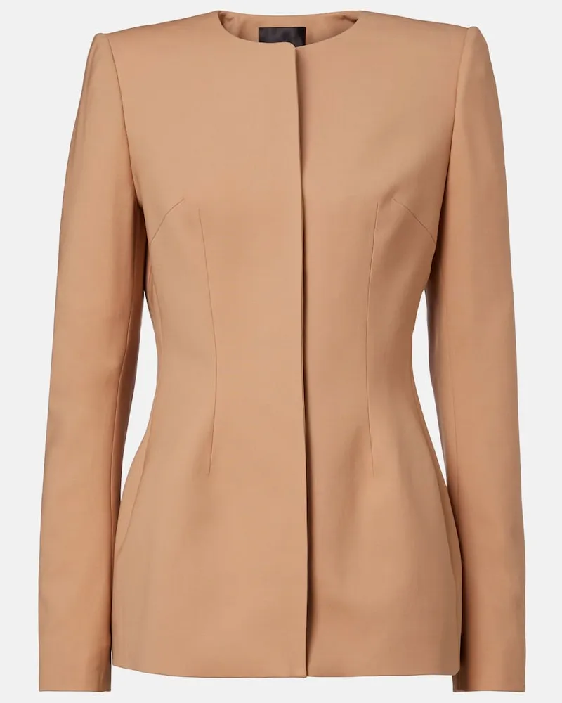 Thierry Mugler Blazer aus einem Wollgemisch Beige