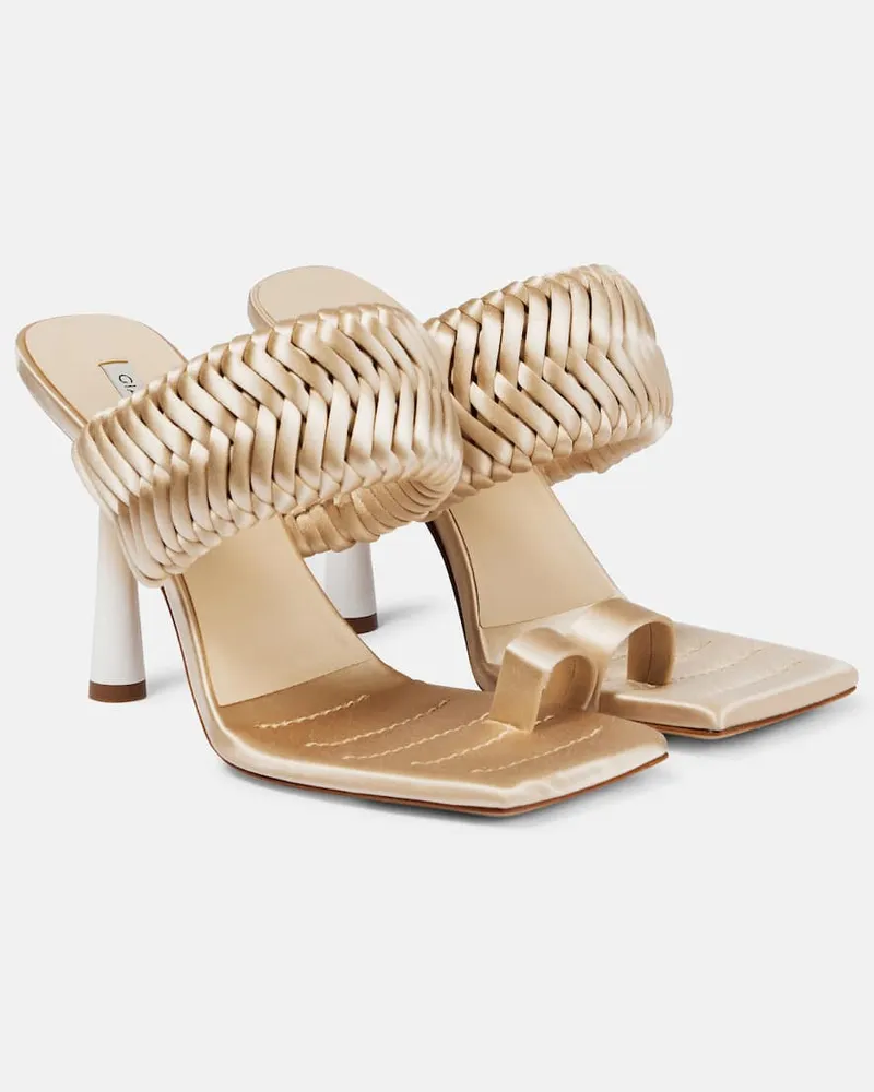 Gia Borghini Sandalen Rosie 1 aus Satin Weiß