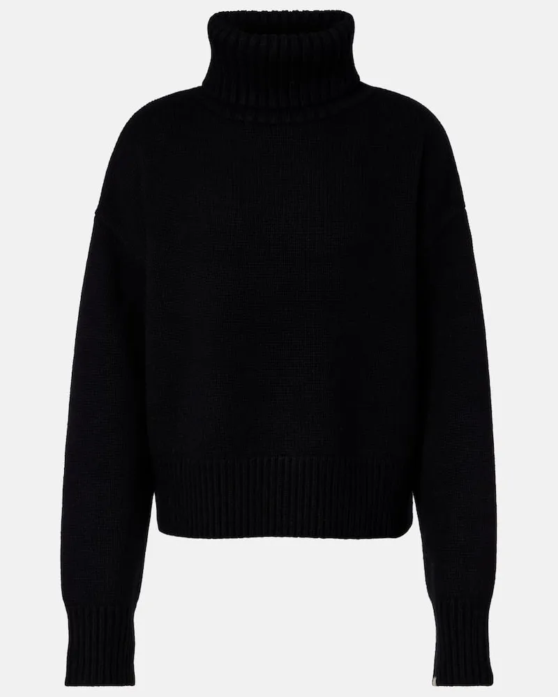 extreme cashmere Rollkragenpullover N°434 aus Kaschmir Schwarz