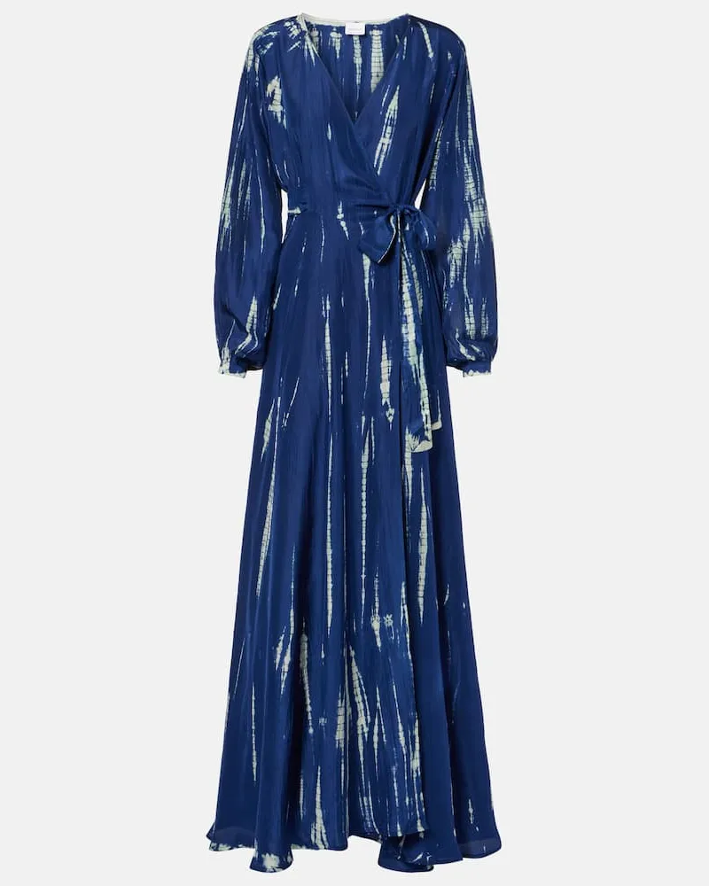 Anna Kosturova Maxikleid aus Seide Blau