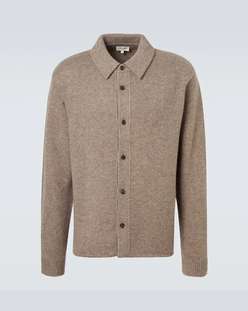 Frame Denim Cardigan aus Yakwolle und Wolle Braun