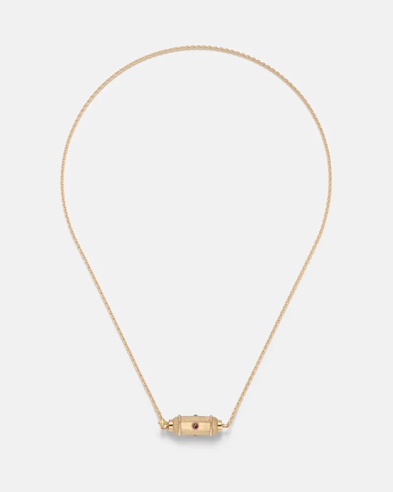 Marie Lichtenberg Halskette Coco Micro aus 18kt Gelbgold mit Rubinen Gold