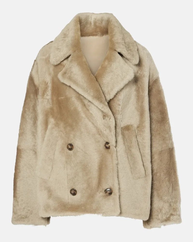 Yves Salomon Jacke aus Shearling Beige