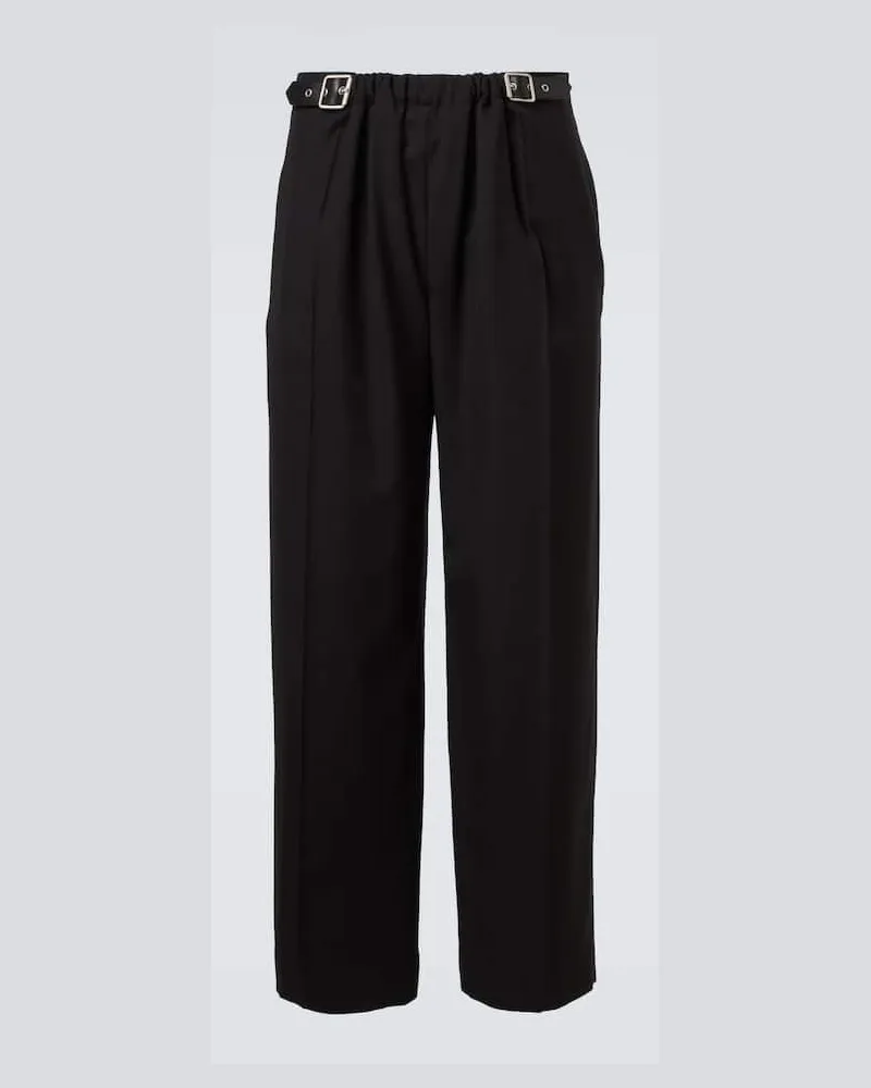 Loewe Gerade Hose aus Wolle Schwarz