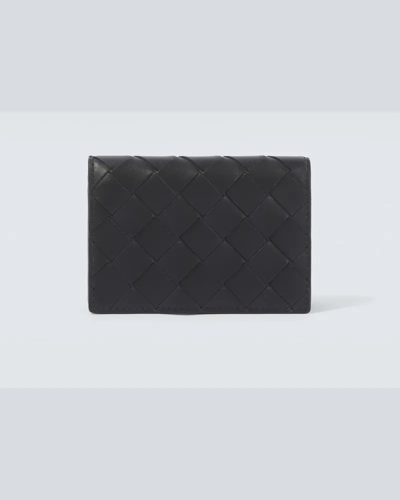 Bottega Veneta Kartenetui Intrecciato aus Leder Schwarz