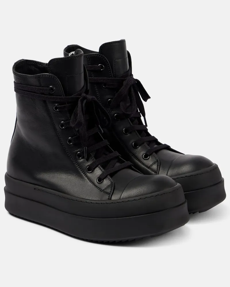 Rick Owens Schnürstiefel Mega Bumper aus Leder Schwarz