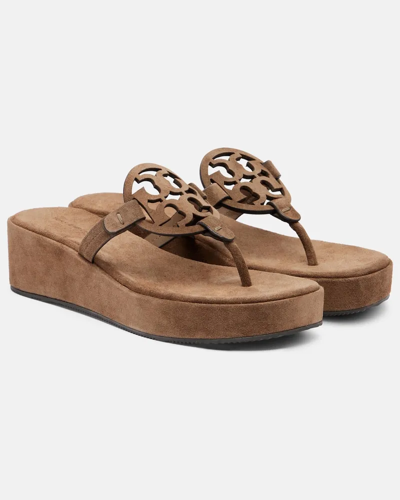 Tory Burch Sandalen Miller 25 aus Veloursleder Braun