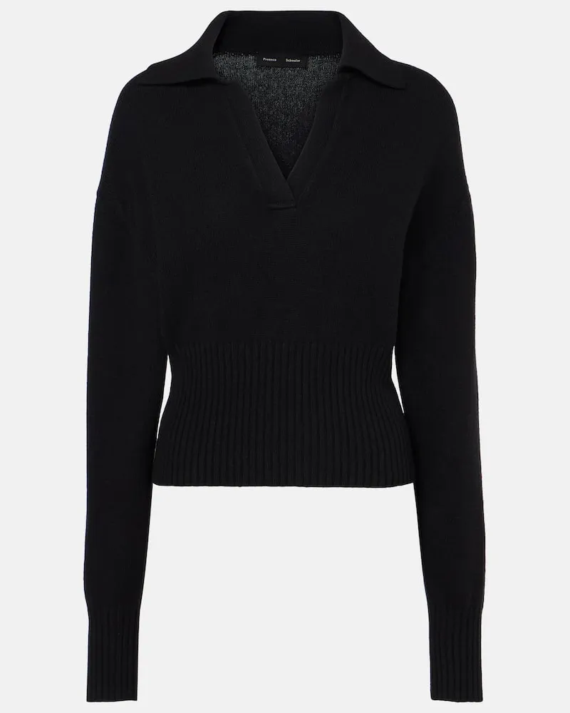 Proenza Schouler Polopullover Jeanne aus Kaschmir und Wolle Schwarz