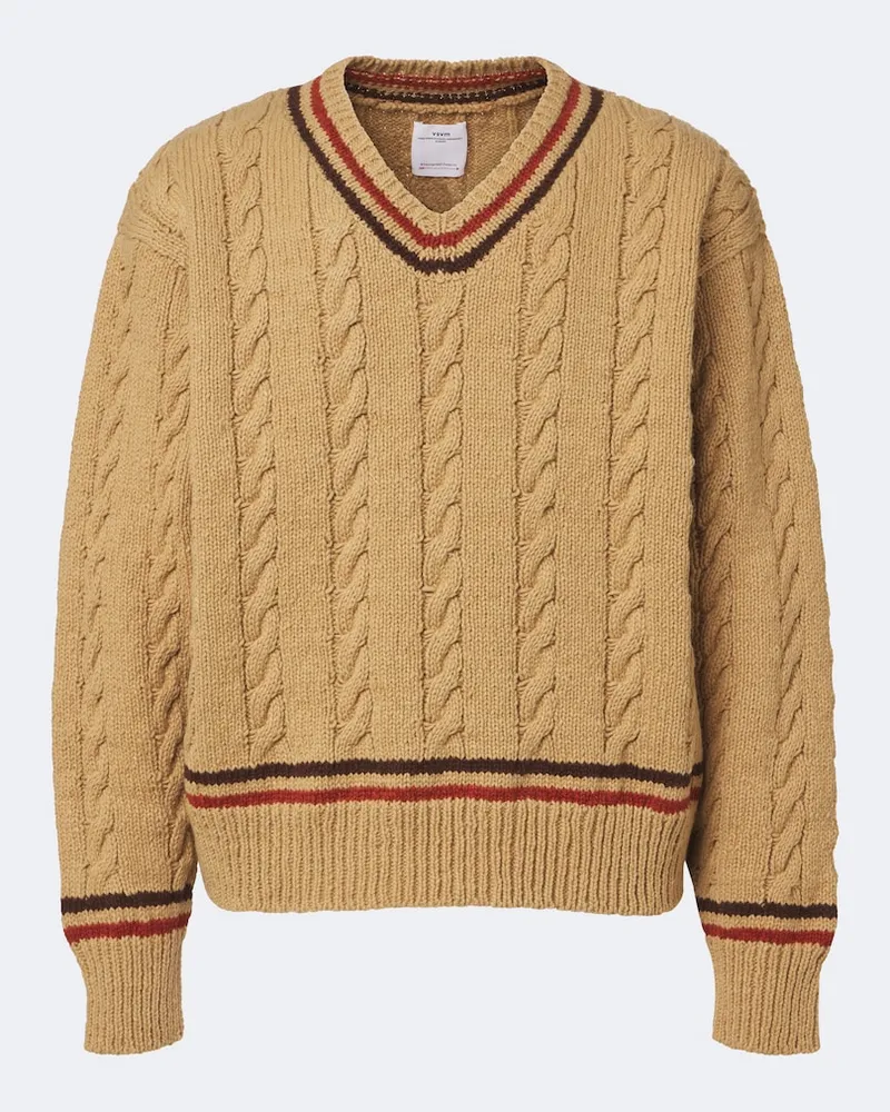 Visvim Pullover Collegia aus Wolle und Kaschmir Beige