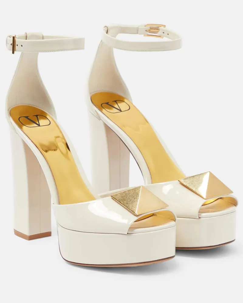 Valentino Garavani Plateausandalen One Stud 120 aus Lackleder Weiã