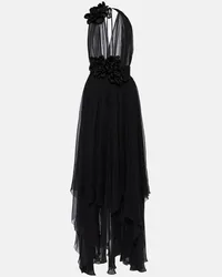 Dolce & Gabbana Robe aus Seidenchiffon Schwarz