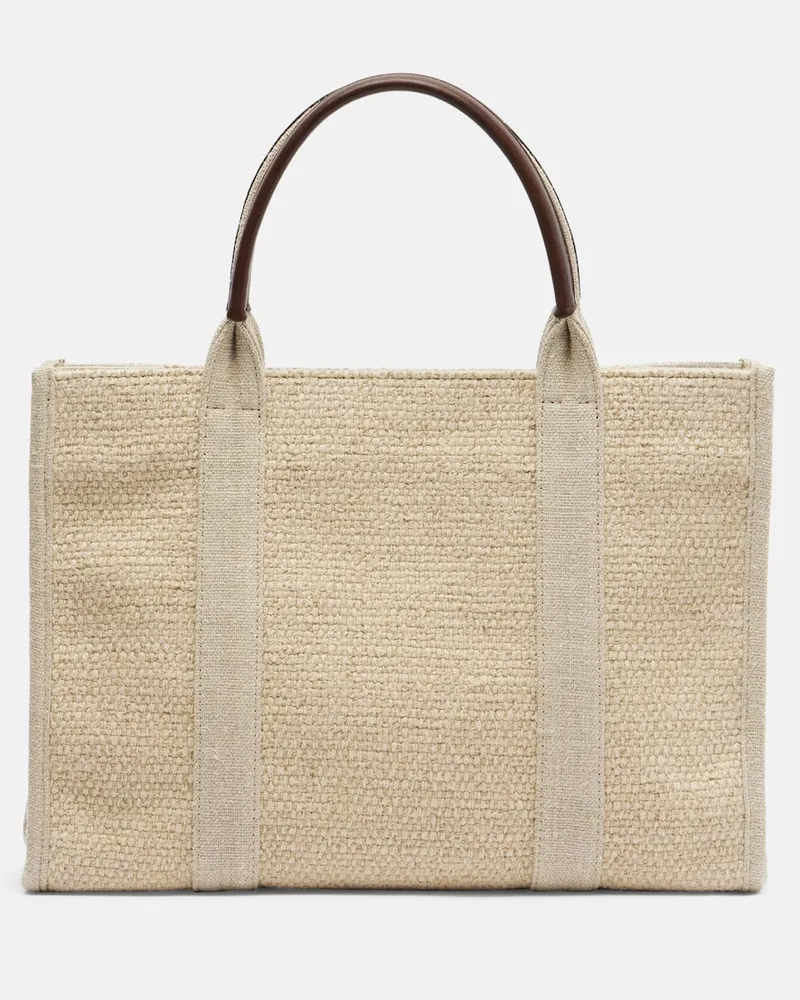 The Row Tote Bag Georgia Medium aus Canvas mit Leder Beige
