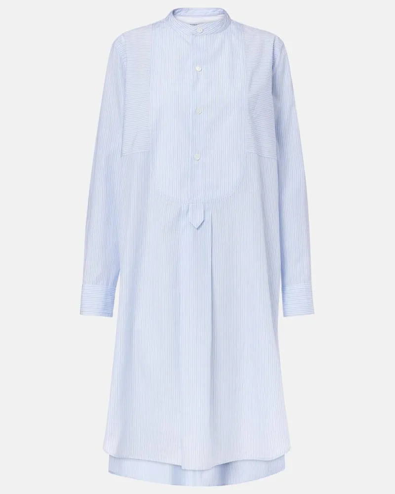 Bottega Veneta Hemdblusenkleid aus Baumwolle Blau