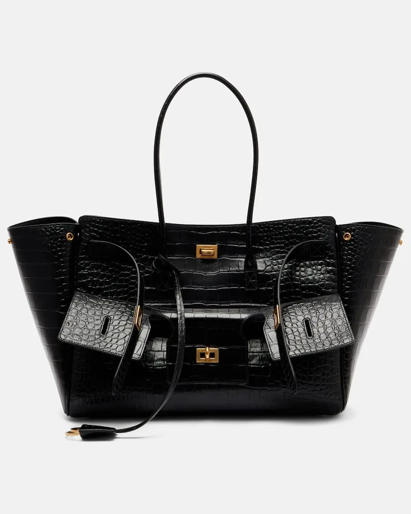 Balenciaga Tote Bag Bel Air Medium aus Leder Schwarz