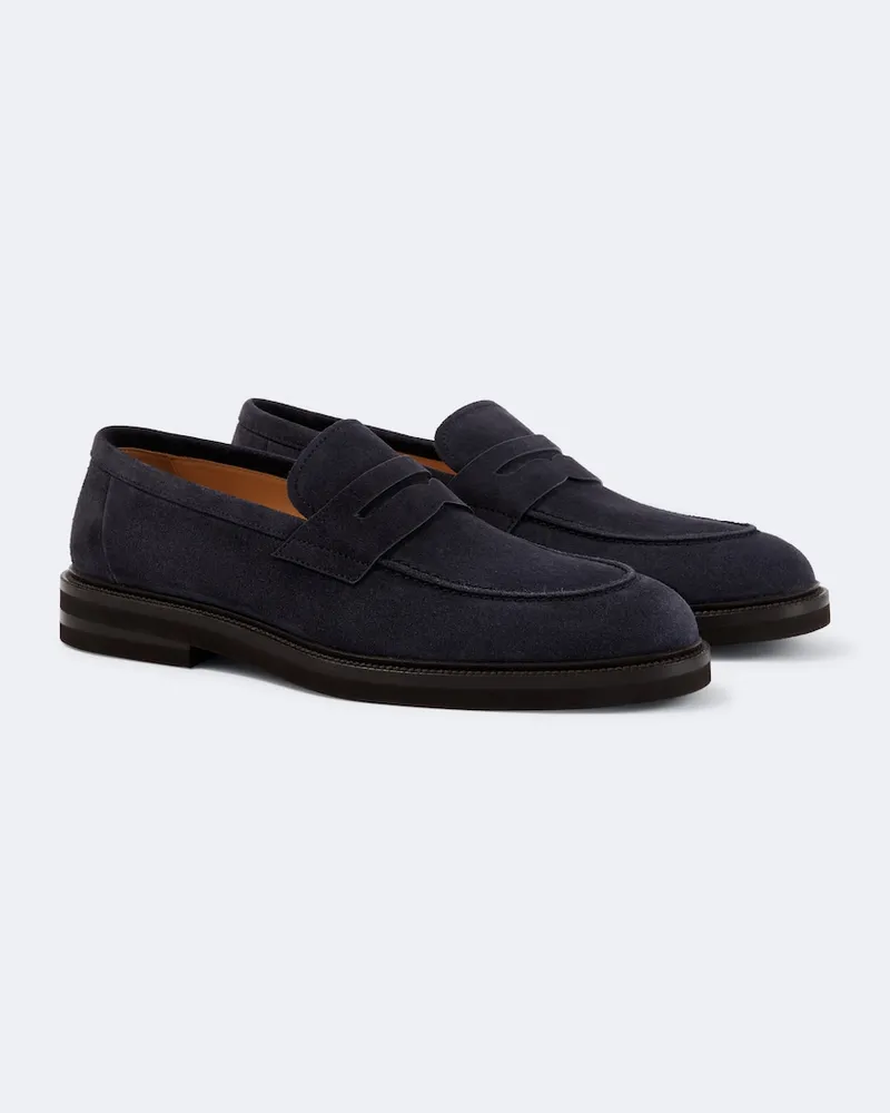 Brunello Cucinelli Loafers aus Veloursleder Blau