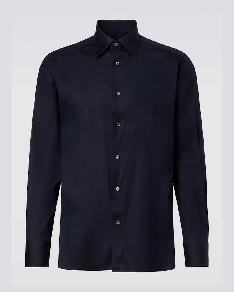 Ermenegildo Zegna Hemd aus einem Baumwollgemisch Blau