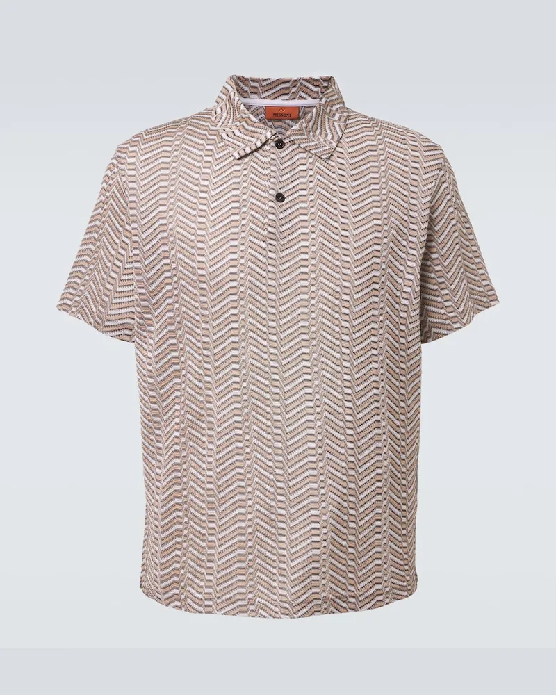Missoni Poloshirt aus Häkelstrick Weiß