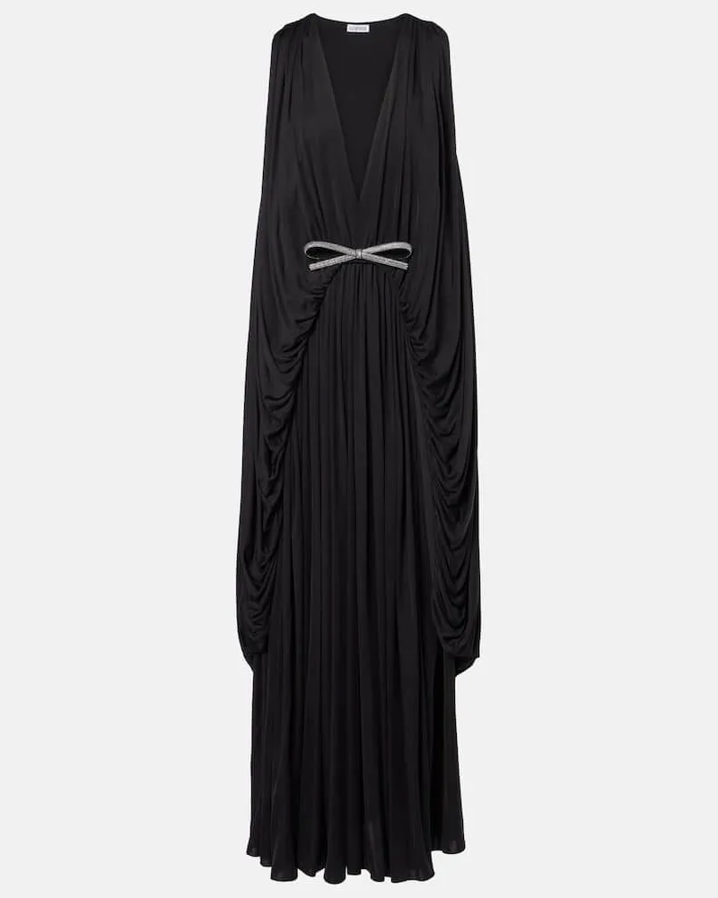 Loewe Verzierte Robe aus Seide Schwarz