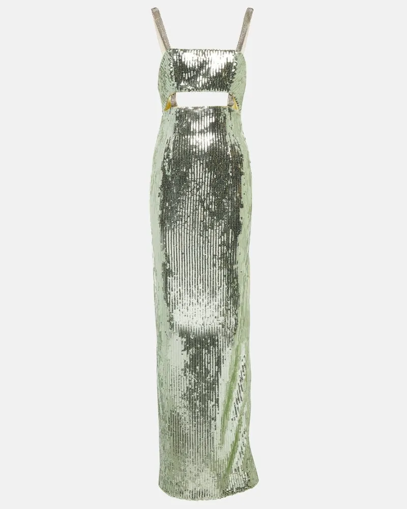 GALVAN Robe Rebecca mit Pailletten Grün