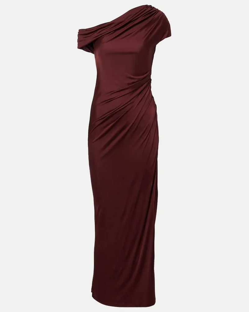 GALVAN Maxikleid aus Jersey Burgund